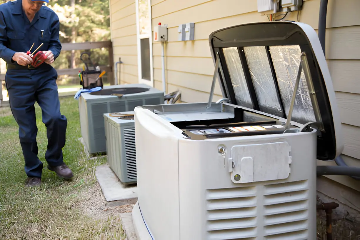 HVAC expert servicing a heating and cooling system in Plant City, FL